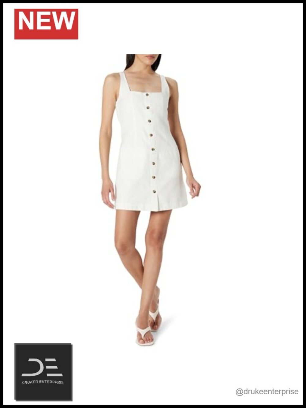 Linen Mini Dress Button Down Collar Sleeveless Casual